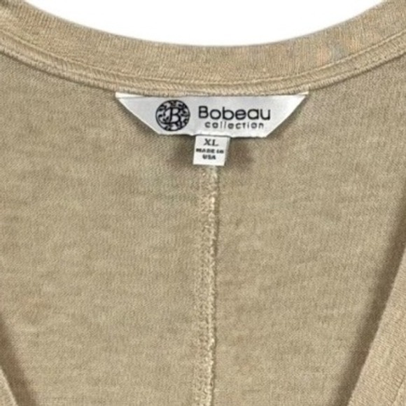 Bobeau Collection Women's Relaxed V-Neck Sweater T-Shirt, Camel T-Shirt, Size XL - Picture 2 of 7